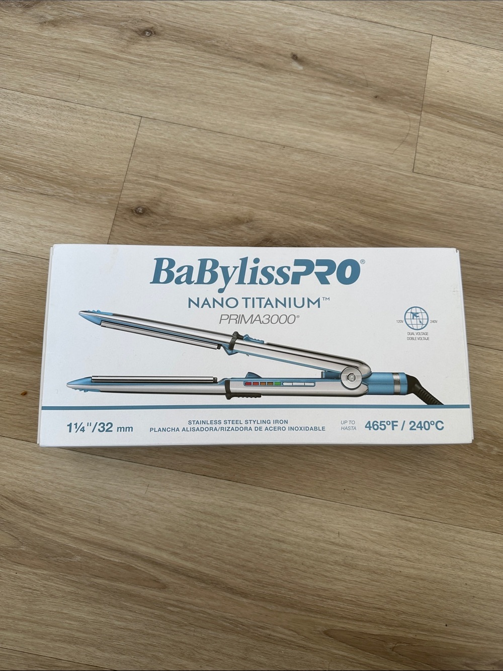 BaBylissPRO Nano Titanium Prima3000 Ionic Straightening Flat Iron - Blue - 1.25" - Picture 8 of 13